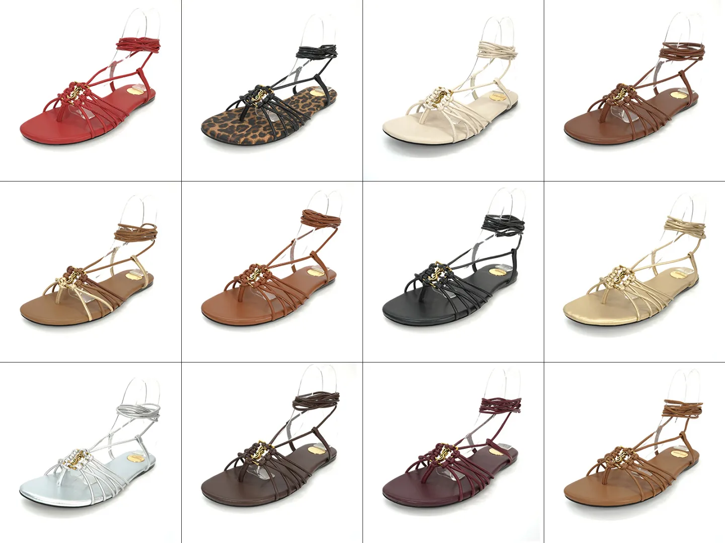 👟👟Ex-factory price 520👟👟 Yves Saint Laurent (YSL for short) - Design style: It adopts the classic clip-on style, with multiple leather straps of different colors intertwined, showing a unique weaving feel. The strap design at the ankle adds sexiness and casualness. It is the highlight of fashionable holiday style or daily casual matching.   - Iconic element: There is a golden YSL classic letter logo decoration in the middle of the shoe body, which is highly recognizable and highlights the brand identity, injecting a high-end fashion sense into the simple sandals.   - Material and color: Leather is the main material, with a delicate texture. The colors such as brown and gold are retro and versatile, suitable for a variety of styles, showing the charm of French elegance and fashion. Size: 35-44 (42-44 is custom-made and cannot be returned or exchanged).